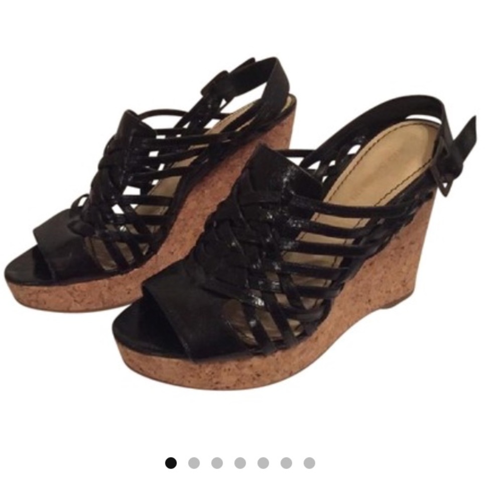 Enzo Angiolini Brown Leather Wedges